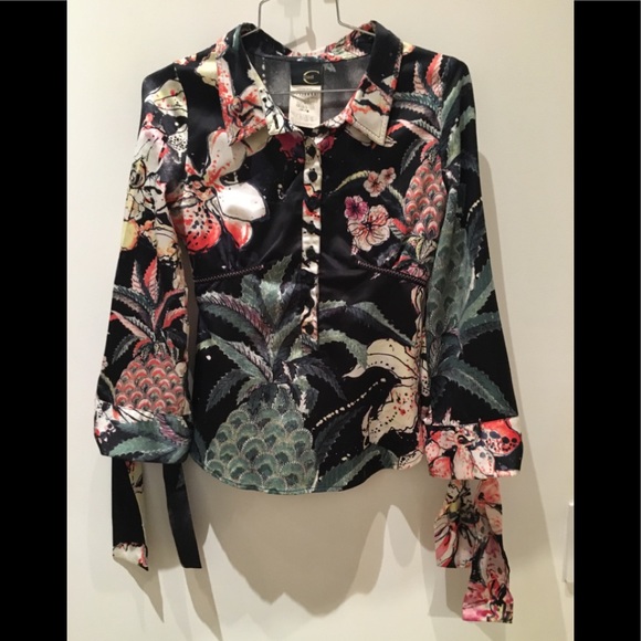 Just Cavalli Floral Silk Blouse - Picture 2 of 10